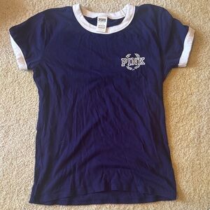 PINK Victoria's Secret by Victoria's Secret Navy Ringer Tee -